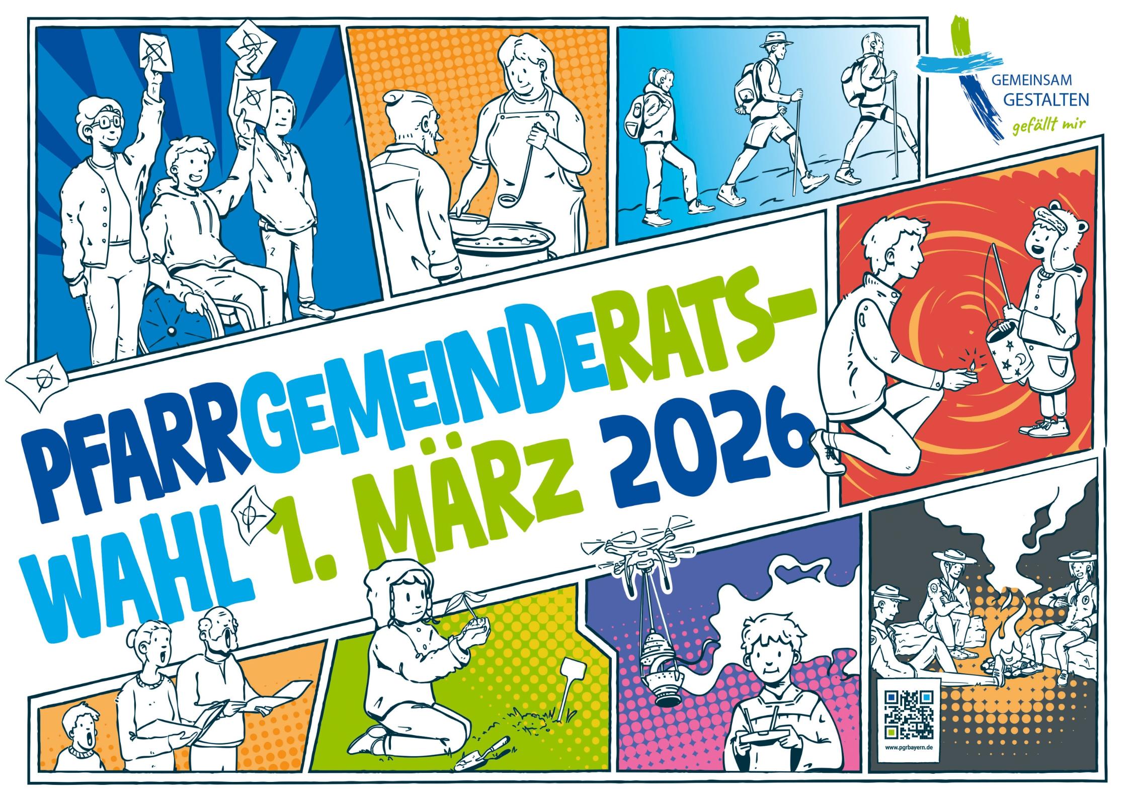 Plakat zur PGR-Wahl im Querformat als Bilddatei zum Download